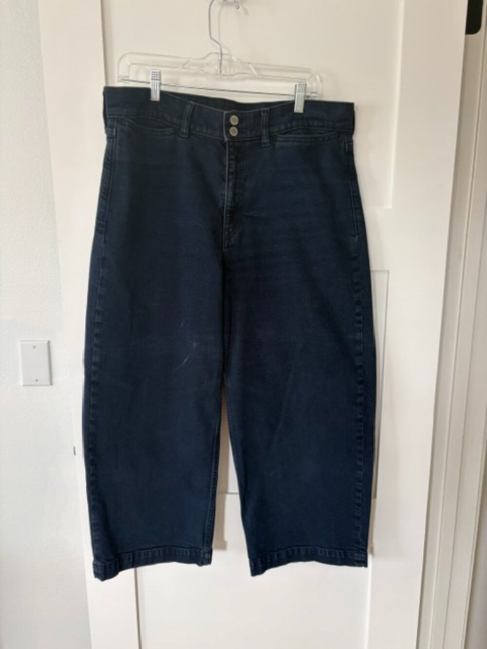 Banana Republic Black Jean High Rise Wide Leg Crop Size 32